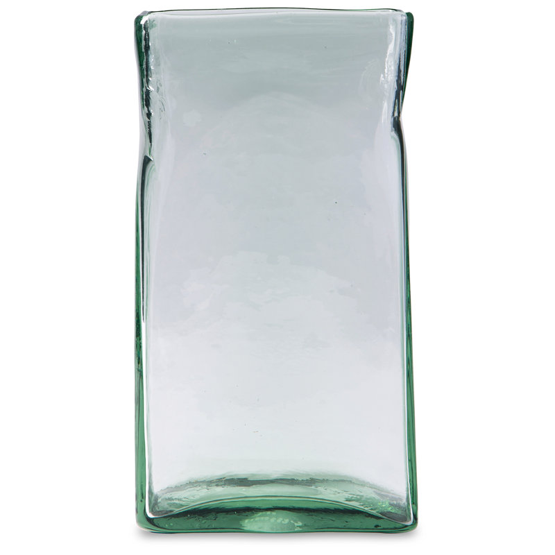 Roughfort Glass Table Vase, 12" H x 6.25" W x 3.75" D