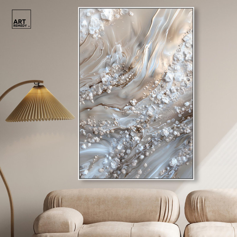 «Effervescent Earth II Canvas Elegant Abstracts» par Art Remedy, H 55 po x l 37 po, Cadre blanc