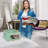 Small Storage Box Foldable with Window & Handles 4 Pack in Teal