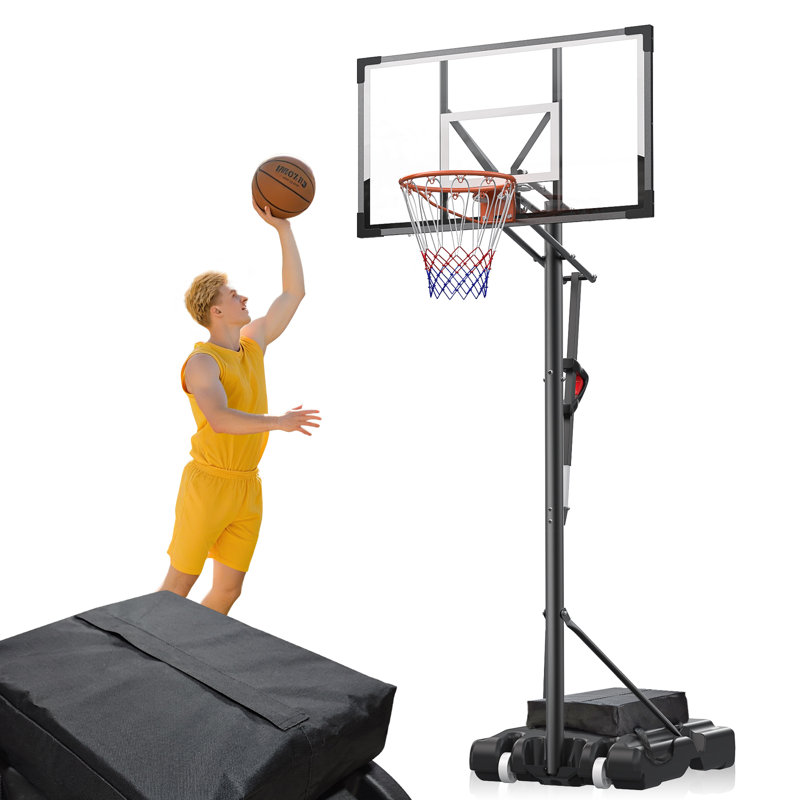 Panier de basketball portatif à hauteur ajustable Carlno, Orange