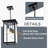 Black Outdoor Pendant Light Fixture, Exterior Chandelier Hanging Lantern For Front Porch, Anti-Rust Waterproof Farmhouse Outdoor Ceiling Lamp With Seeded Glass.