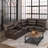 Culbreth 5-Piece Modern Fancy Faux Leather Power And Manual Reclining Sectional With Wide Back And Console