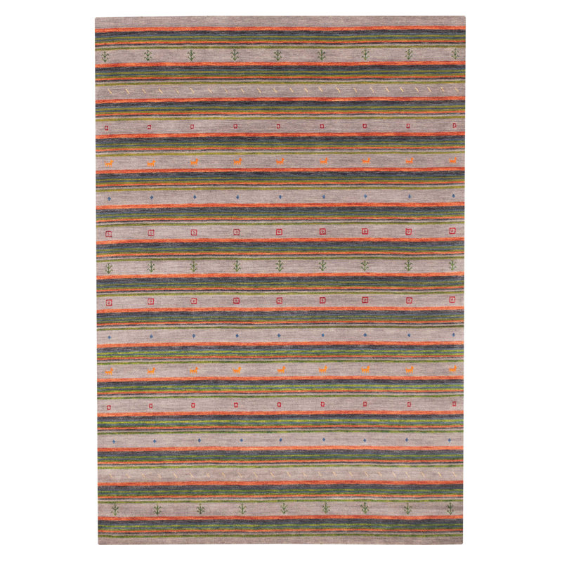 Tapis gris Kashkuli Gabbeh 6 pi 9 po x 9 pi 9 po