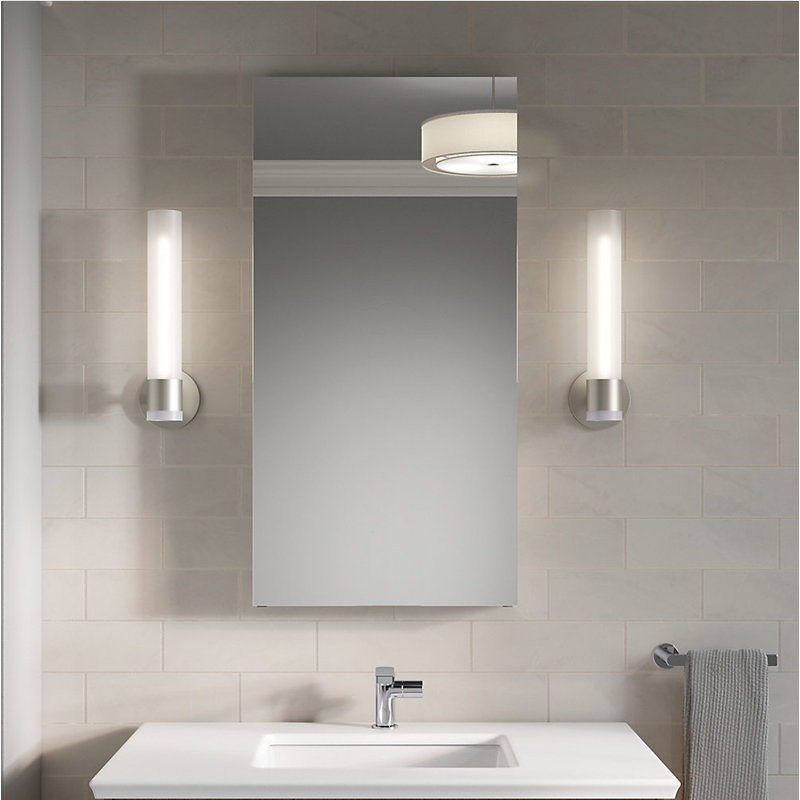 Maxstow™ Surface Mount Frameless Medicine Cabinet with 4 Fixed Shelves, 40" H x 20" W x 3.5" D