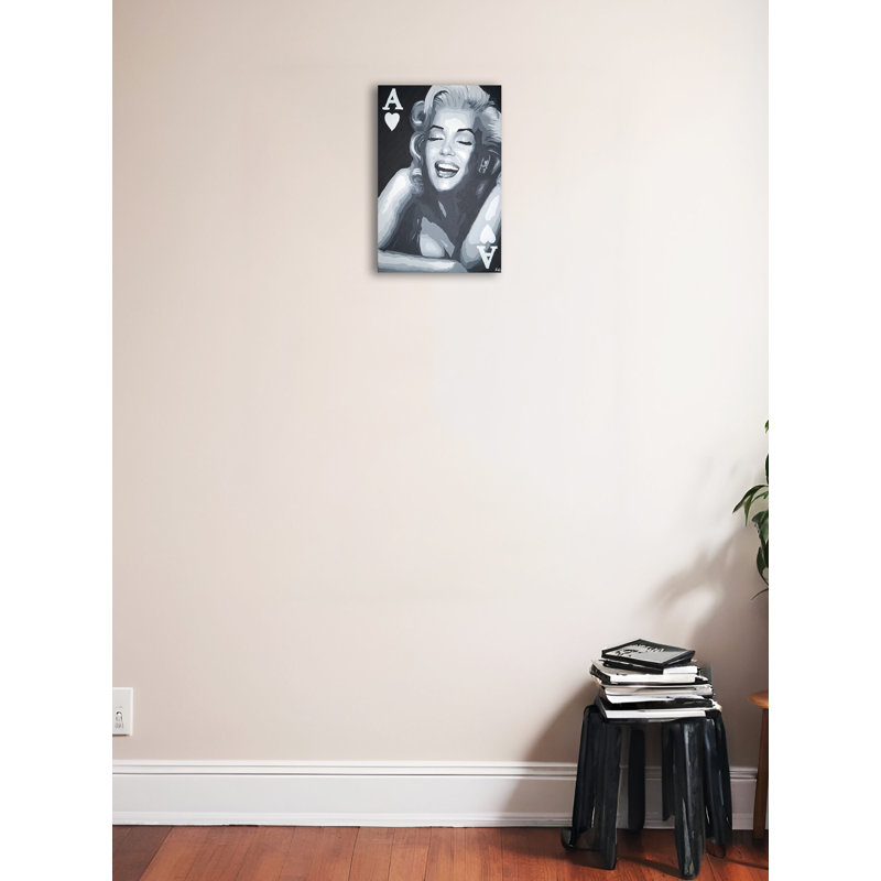 «Marilyn Monroe Ace Card» par Pop Art Queen, impression sur toile encadrée, H 18 po x l 12 po x P 1,5 po