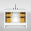 Ensemble de meuble-lavabo autoportant blanc mat avec plateau en marbre de Carrare de 42 po Alexxis-899355785
