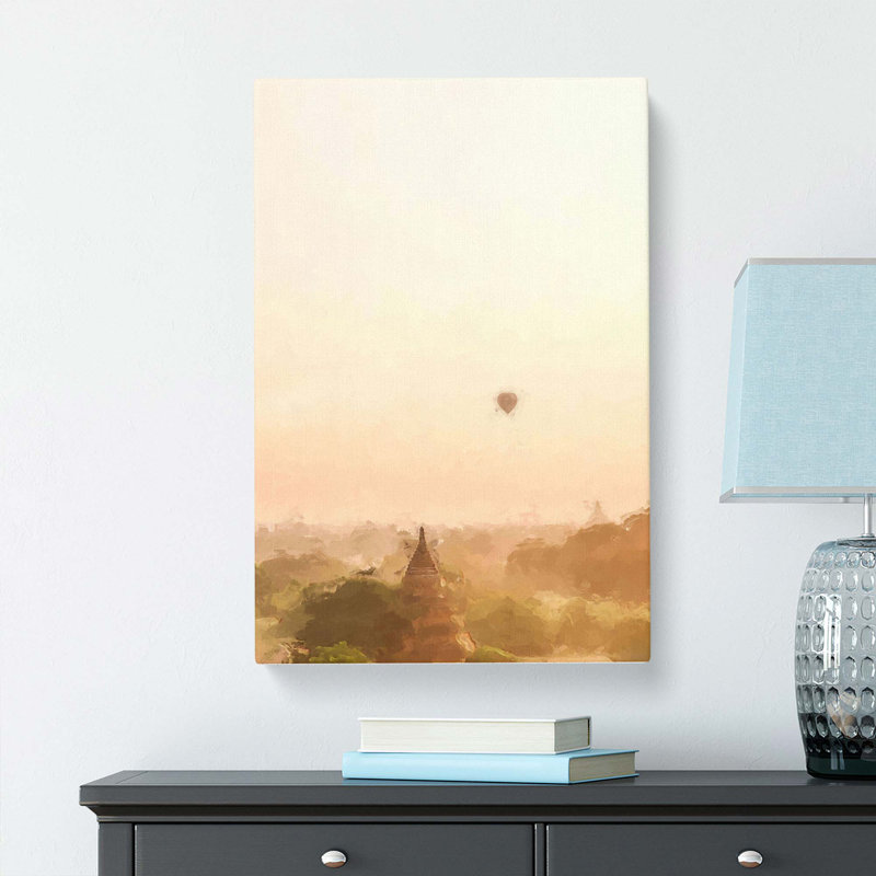 Hot Air Balloon Over Bagan In Abstract - Wrapped Canvas, 76cm H x 50cm W x 3cm D