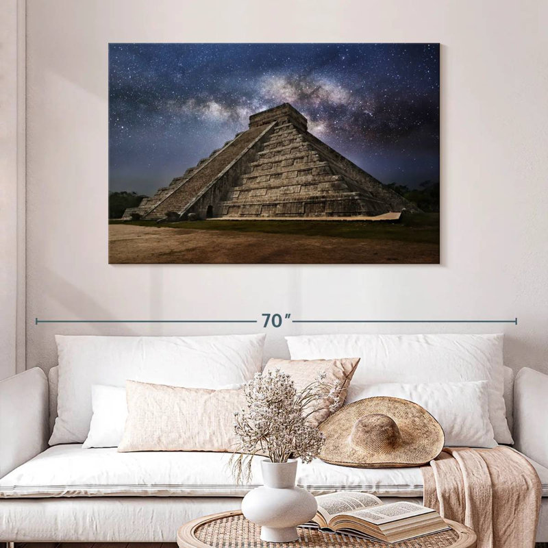 Temple Kukulcan la nuit, H 32 po x l 48 po