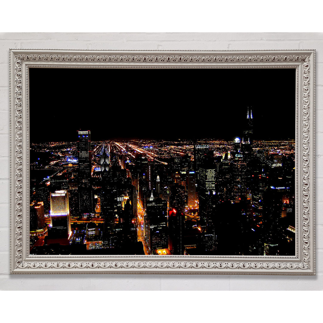 Ariel View Of The Night City - Einzelner Bilderrahmen Kunstdrucke