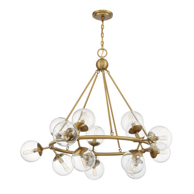  Lustre 15 lumières en laiton chaleureux Orion