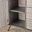 Armoire de rangement multifonctionnelle grise - deux armoires et trois tiroirs en chêne avec pieds en épingle à cheveux x P 15,91 po x H 29,39 po x l 60,5 po