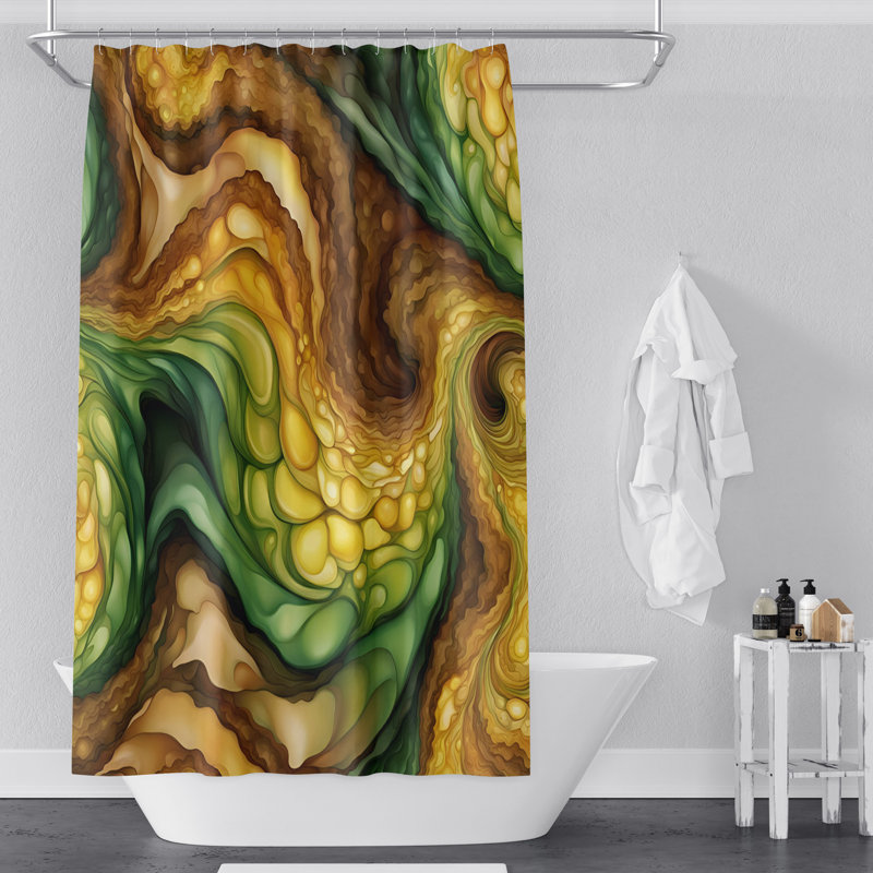 Rideau de douche abstrait, H 72 po x l 70 po