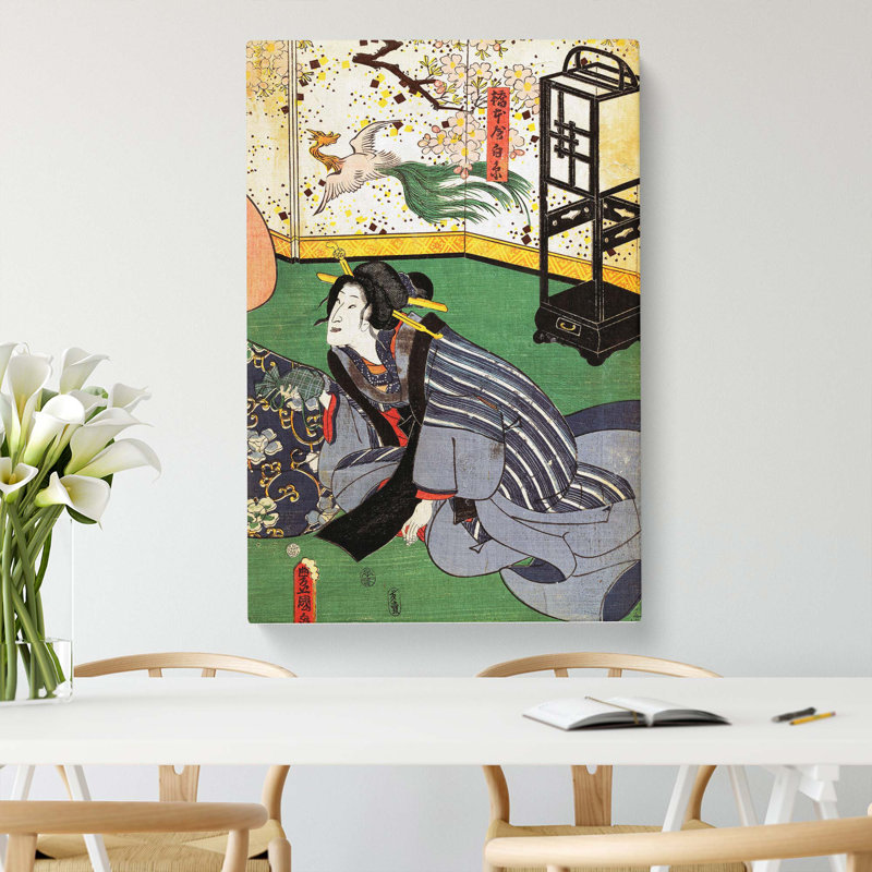 Woman In A Room by Utagawa Kunisada - Wrapped Canvas Painting, 50cm H x 35cm W x 3cm D