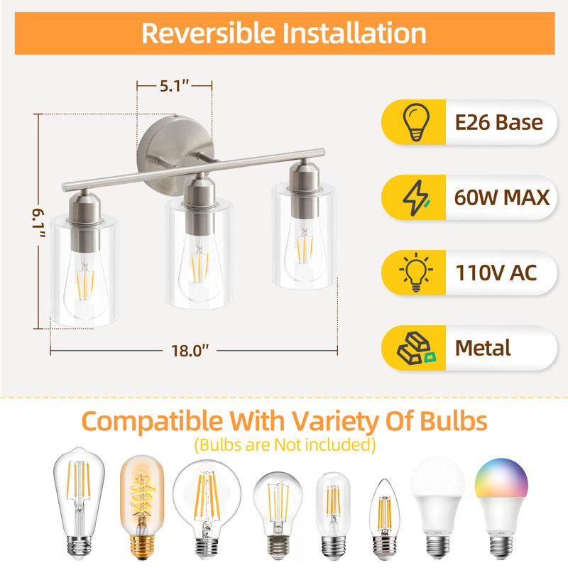Adrika Vanity Light, 3 Lights