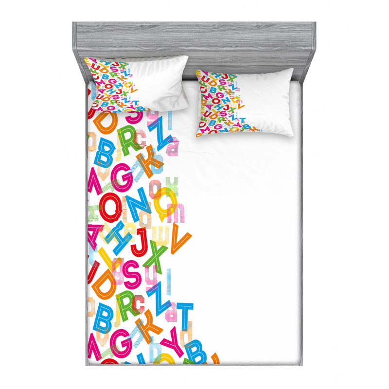 Ensemble de draps Alphabet, Ensemble de draps pour lit double avec 2 taies d'o