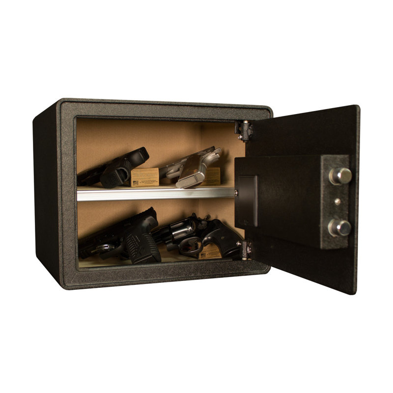 Black Steel Biometric Security Safe with Keypad Lock