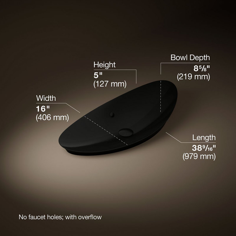 Veil® Trough Vessel, Black Black™