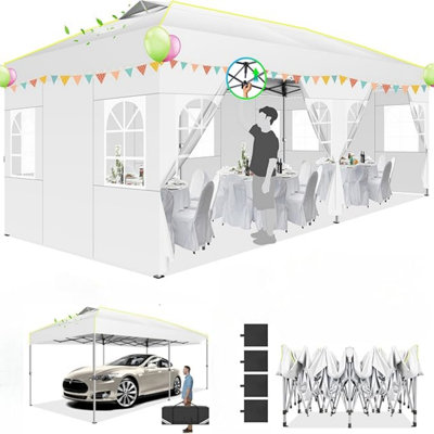 10x20 Pop Up Canopy Gazebo with 6 Removable Sidewalls