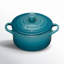Le Creuset Stoneware Set of 4 - 8 oz. Mini Round with Lids and Cookbook-10538316