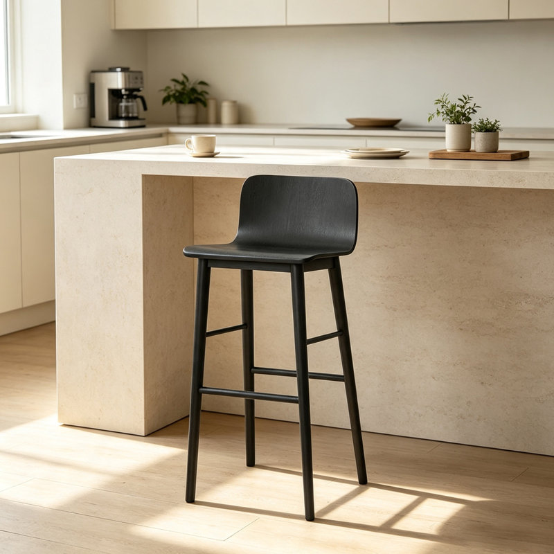 Chaise d'appoint noire à dossier bas (ensemble de 2), 37.80"
