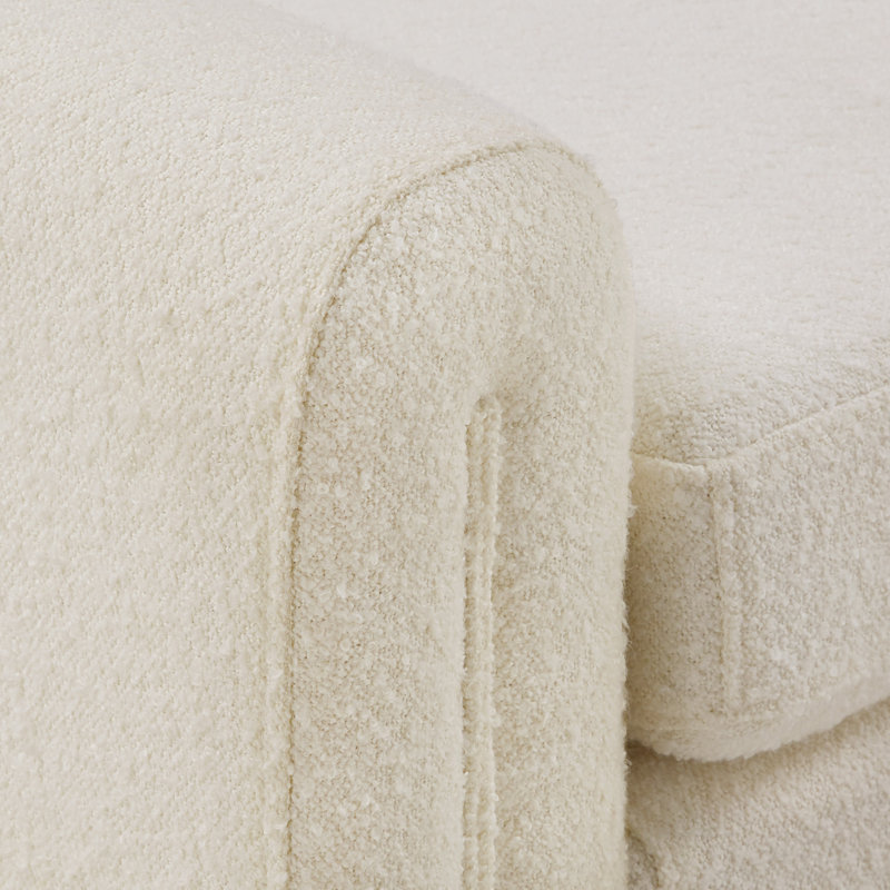 Millwood Boucle Upholstered Bench, 24.2" H x 28.4" W x 17.3" D