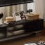 Meuble télé en bois massif de style minimaliste noir-106919897