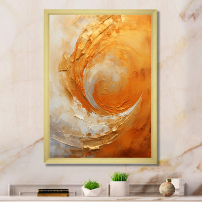 Gold Orange Desert Mirage Spiral II - Abstract Spirals Canvas Wall Art