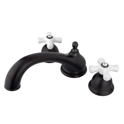 Double Handle Deck Mounted Roman Tub Faucet