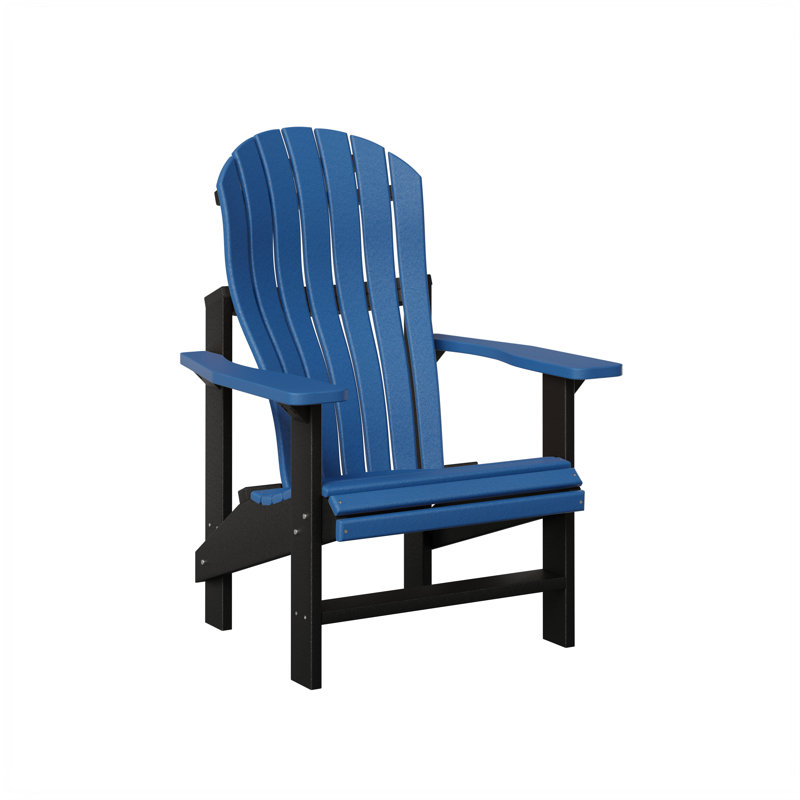 Berlin Gardens Contour Upright Adirondack Chair, Pacific Blue with Black