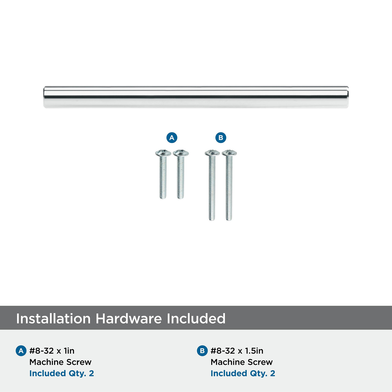 Bar Pulls Cabinet Pull, Polished Chrome, 3 3/4", 1