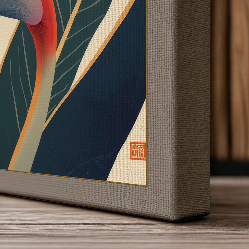 Bird of Paradise Botanical - Wrapped Canvas, 30x20 - 76.2 x 50.8 cm, Taupe Border