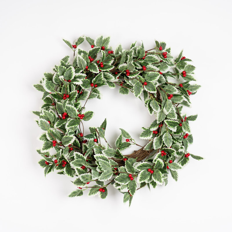 Faux Holly Wreath
