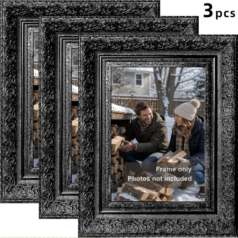 Cadre 3 photos noir poli pour présentation de photos 11 po x 14 po, Black, 3, 11" W x 14" H