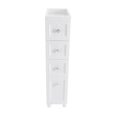 Slim Bathroom Floor Cabinet with 4 Drawers