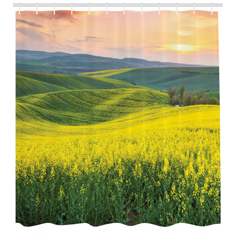 Shower Curtain with Hooks Included, 70" H x 69" W