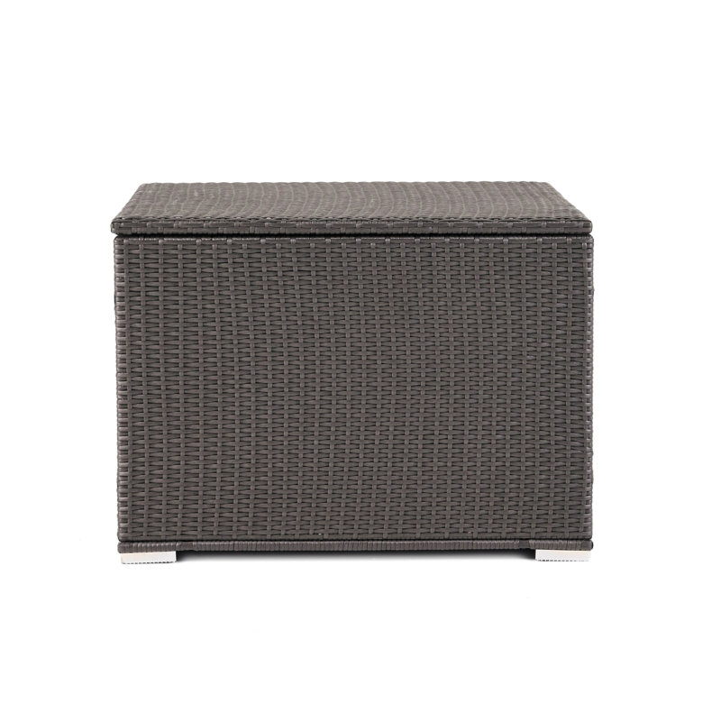 Iron Frame Outdoor Storage In Grey , 32.89 In. X 24.51 In., Patio Enhancement Box With Resilient Frame, Depth Width Height, Aid