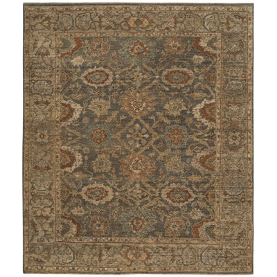 Hand-Knotted Gray/Beige Area Rug