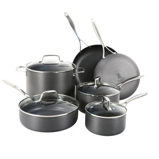 10 - Piece Non-Stick Hard-Anodized Aluminum Cookware Set