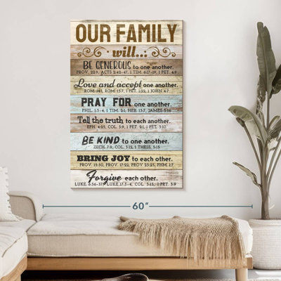 Our Family Bible Verses Canvas Print