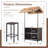 Outdoor Tiki Bar Set, Phuket 3-Piece Wicker Island Bar With Canopy, Patio Bar Table With 2 Stools