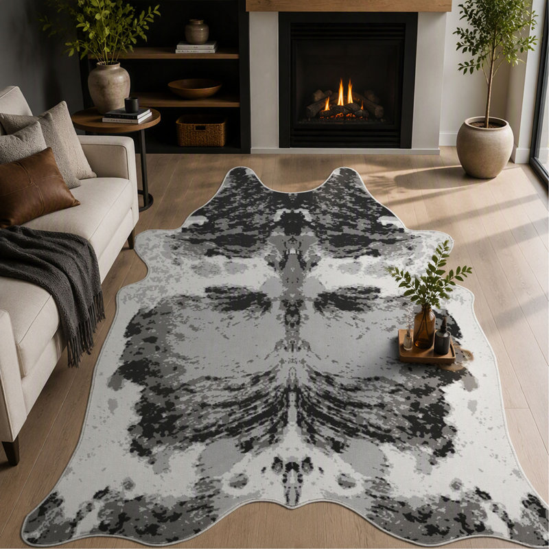 Tapis 5 pi x 7 pi avec construction durable, finition grise, style traditionnel pour le salon, la chambre à coucher et la salle à manger