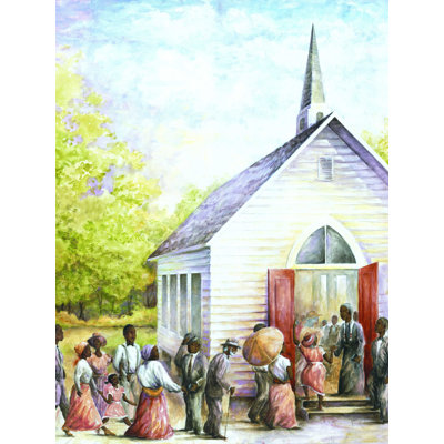«Vintage Sunday Church», reproduction sur toile tendue