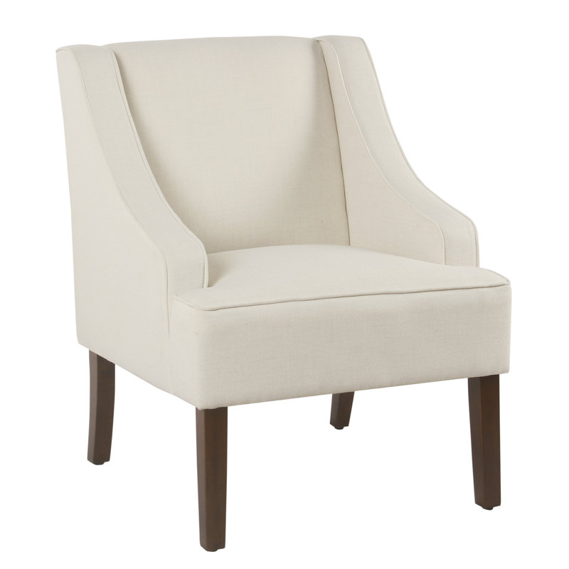 Fauteuil d'appoint incurvé Daryann, Polyester crème