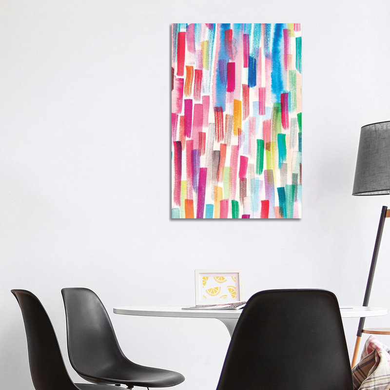 Colourful Brushstrokes Multicoloured by Ninola Design - No Frame Print on Canvas