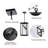 3-Light Black Outdoor Pendant Light, IP44 Waterproof Exterior Hanging Lantern, Adjustable Chain Porch Ceiling Light Fixture With Tempered Seeded Glass, E26 Base Outdoor Chandelier For Front Door Patio Porch Garage-1785145627-1785145626