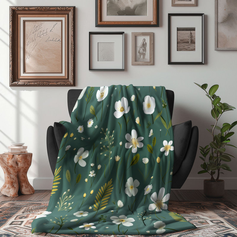 Fleurs mignonnes - couverture de qualité supérieure 1 pièce, L 60 po x L 80 po