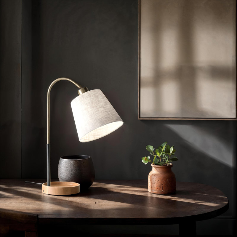 Varuna 21" Natural/Black/Antique Brass Table Lamp