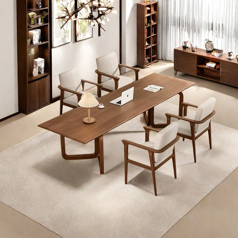 Ash simple practical dining table set, 29.53"H x 78.74"L x 31.5"W