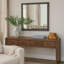 Miroir carré 38 en bois de style transitionnel, gris