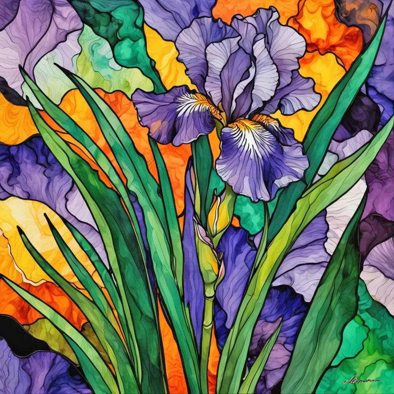 Art mural sur toile effet vitrail Vibrant, H 20 po x l 20 po x P 1,5 po